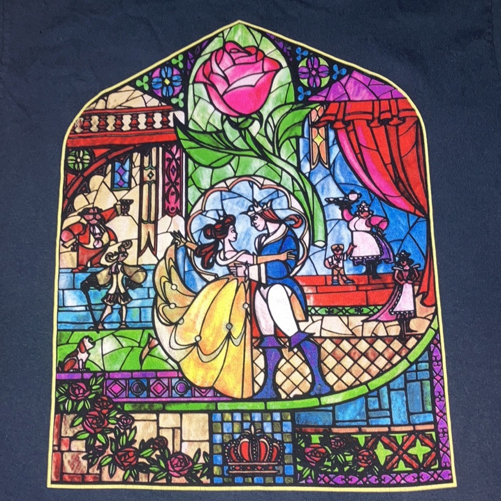 Disney Beauty and the Beast Stain-glass Tee, Small